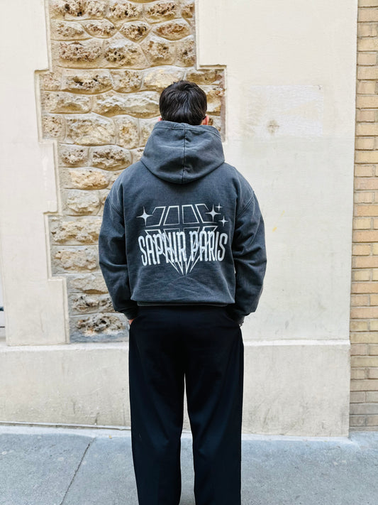 Hoodie “Minerai Noir” – Saphir Paris™